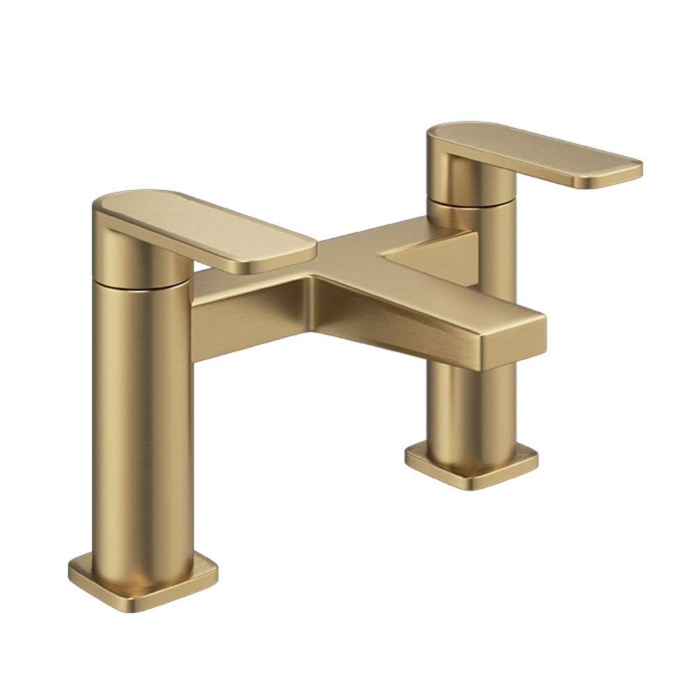 Product Cut out image of the Abacus Edge Brushed Brass Deck Mounted Bath Filler TBTS-624-2130